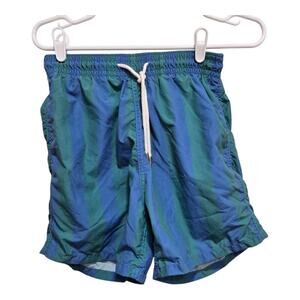Solid & striped swim trunks mens size small blue green summer beach beachy fun